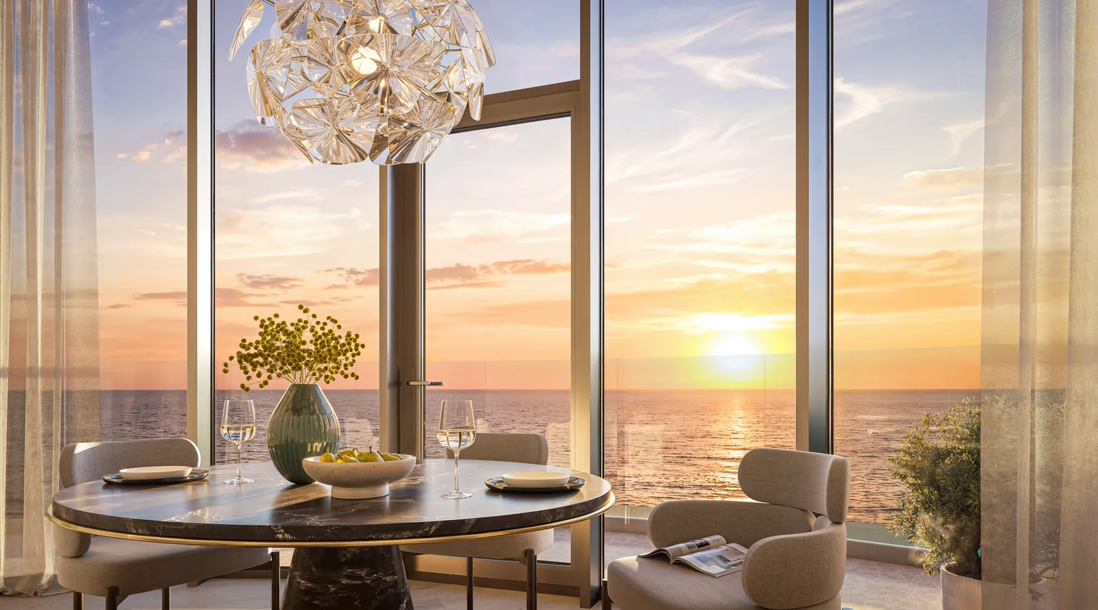 A proposed dining space overlooking the coast