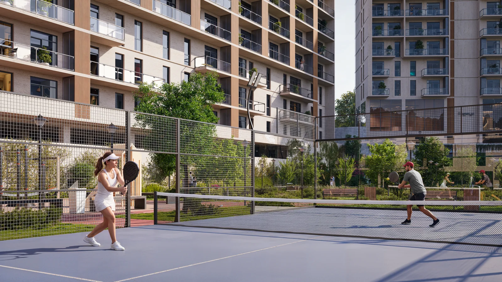 A proposed padel court within the development