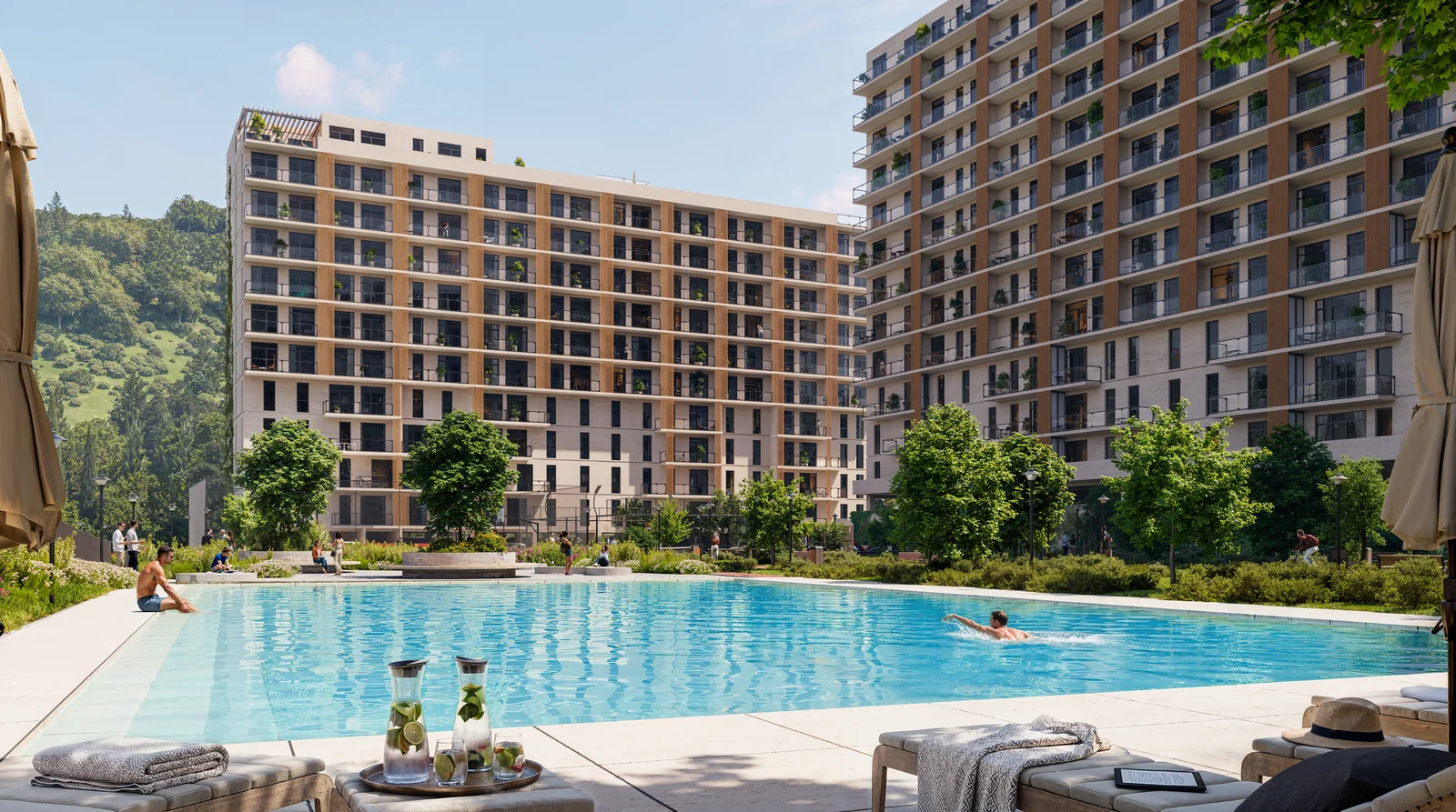 The proposed pool and residential leisure setting